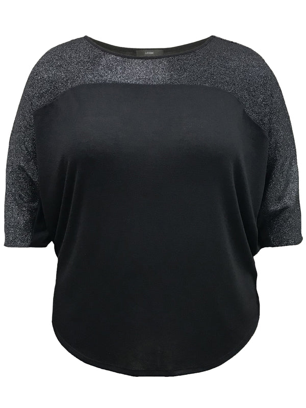 Siver Contrast Dolman Mid-Length Sleeve Sweater