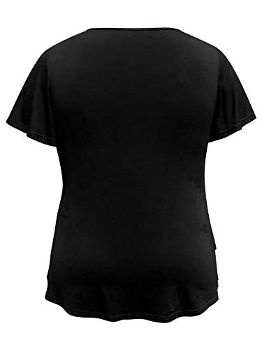 Women's Crew Neck Short Sleeve Ruffle Top