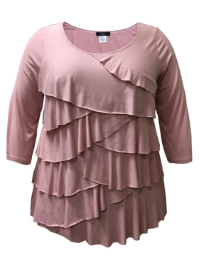 3/4 Sleeve Ruffle Top