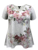 Women's Multi. Floral High-Low Hem V Neck Short Sleeve Print Top