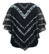 Women's Tie-Dye Double-Layered Chiffon Poncho Top