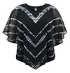 Women's Tie-Dye Double-Layered Chiffon Poncho Top