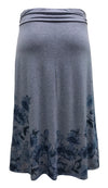 Blue Flower Casual Maxi Skirt