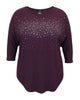 Studded 3/4 Sleeve Dolman Top