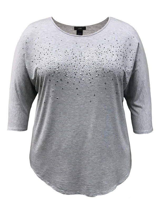 Studded 3/4 Sleeve Dolman Top