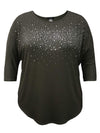 Studded 3/4 Sleeve Dolman Top