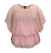 Women's Studded Elastic Waist Chiffon Poncho