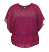 Women's Studded Elastic Waist Chiffon Poncho