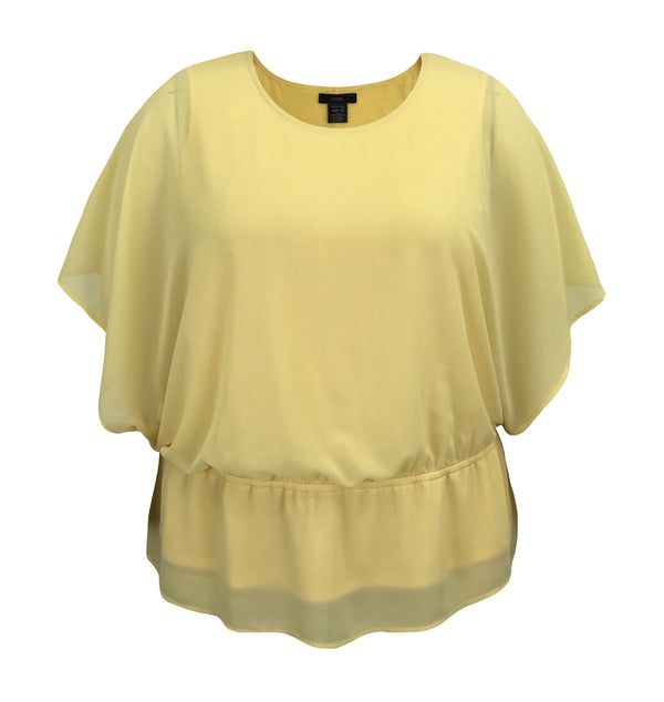 Women's Solid Elastic Waist Chiffon Poncho