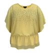 Women's Studded Elastic Waist Chiffon Poncho