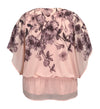 Women's Floral Printed Elastic Waist Chiffon Poncho