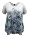 Women's Floral Swing Short Sleeve Print Top