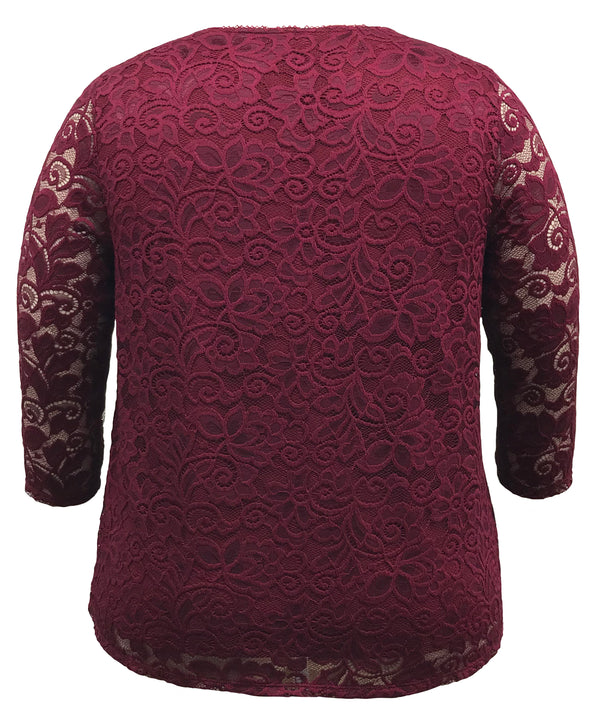 3/4 Sleeve Lace Top