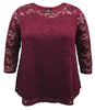 3/4 Sleeve Lace Top