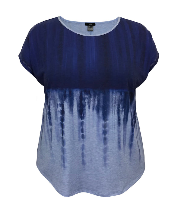 Women's Tie-Dye Crew Neck Dolman Short Sleeve Top