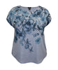 Women's Floral Crew Neck Dolman Short Sleeve Print Top