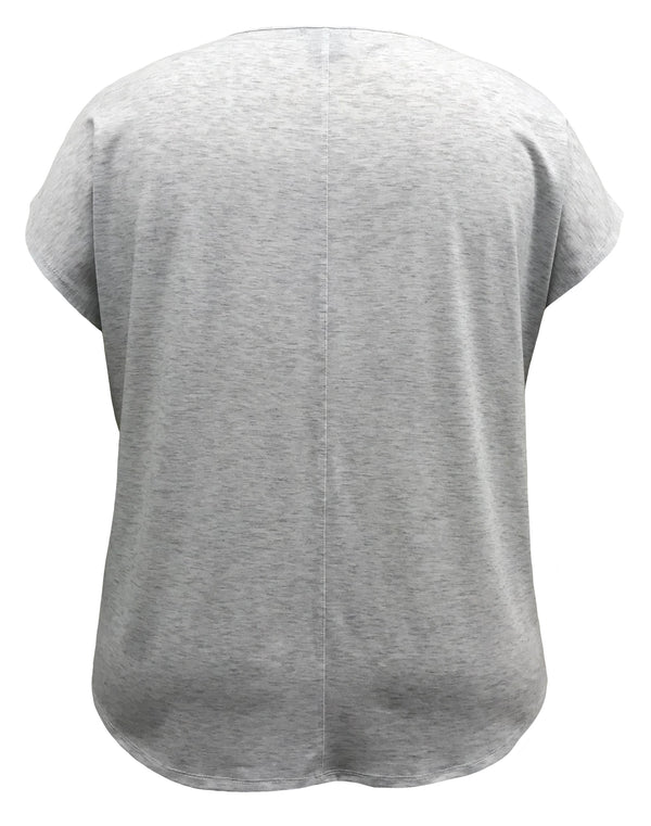 Women's Plus Size Paisley Crew Neck Dolman Short Sleeve Print Top