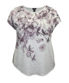 Women's Floral Crew Neck Dolman Short Sleeve Print Top