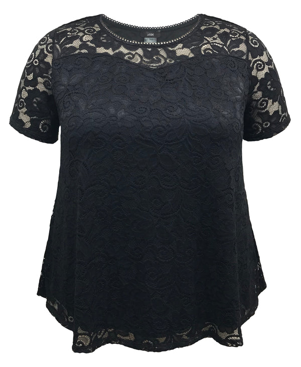 Short Sleeve Lace Top