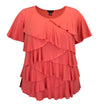 Women's Crew Neck Short Sleeve Ruffle Top