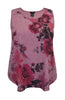 Women's Mauve Floral  Printed Tank Top