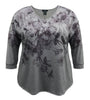 Floral 3/4 Sleeve Print Top