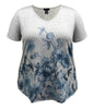 Floral V-Neck Short Sleeve Print Top