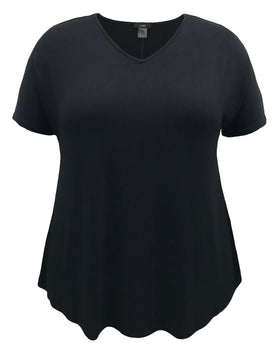 Solid Short Sleeve Swing Top