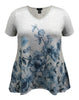 Florals High-Low Hem V-Neck Short Sleeve Print Top