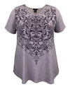 Women's Paisley Swing  V-Neck Short Sleeve Print Top