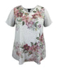 Women's Multi Floral Swing V Neck Short Sleeve Print Top