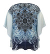 Medallion Printed Square Poncho Blouse