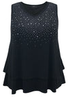 Studded V-Neck Tier Tank