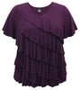 Women's V-Neck Short Sleeve Ruffle  Top