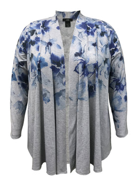 Blue Floral Print Cardigan