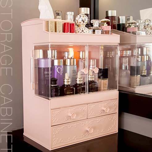 Extra Large Polystyrene Cosmetic Organizer And Storage Cabinet
