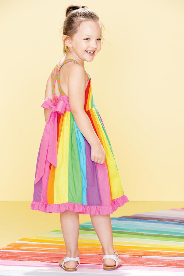 cotton kids rainbow dress