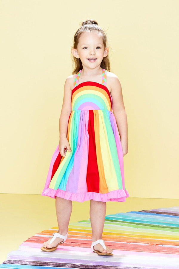 cotton kids rainbow dress