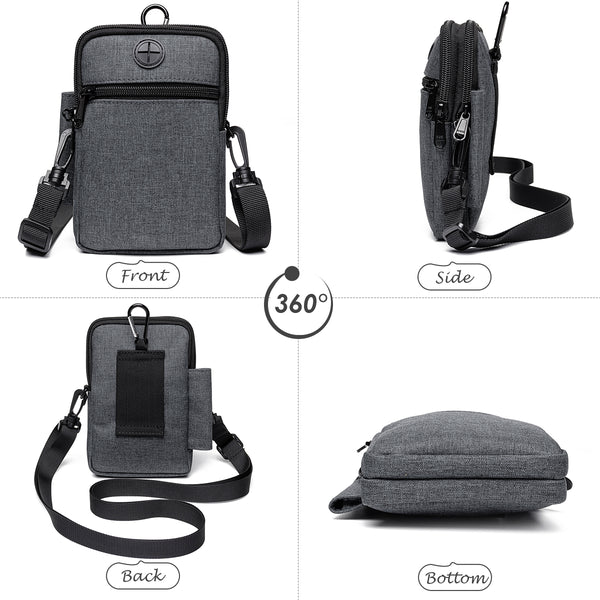 Borsa a tracolla piccola multifunzionale Borsa a tracolla per telefono Borsa a tracolla leggera per uomo donna