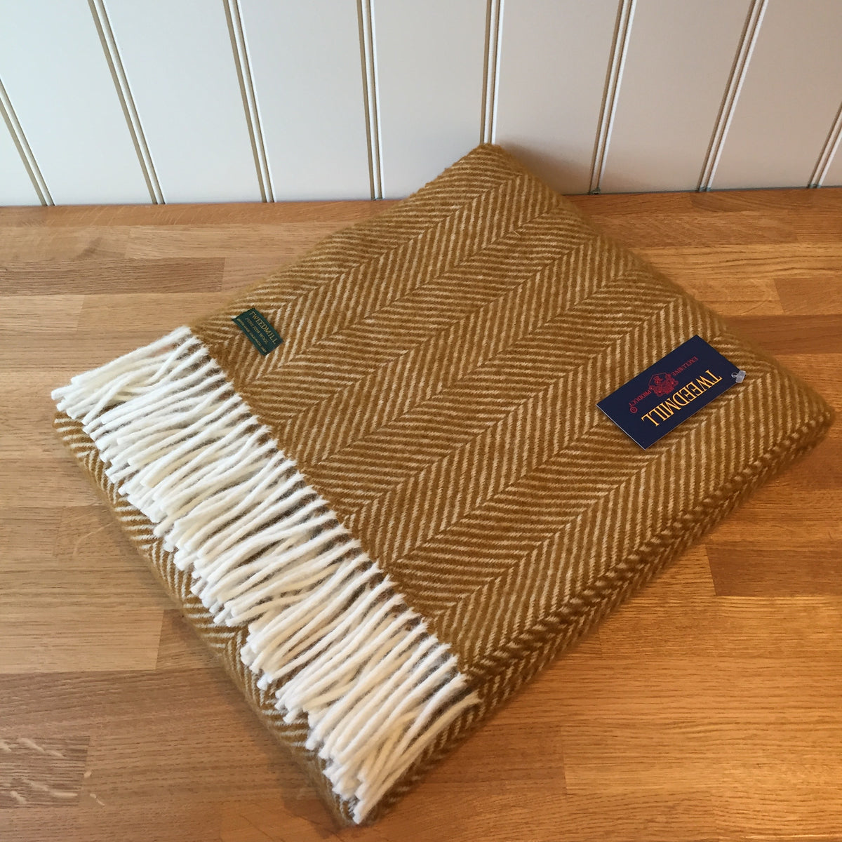 Tweedmill Wool Throw Picnic Blanket Knee Rug Chair Sofa Bed Spread Blue Mustard 