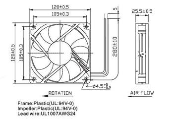 120mm LED Case Fan, 4-Pin/3-Pin - Orange Dynamode UK