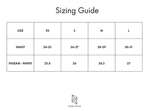 YURIYASA Size Chart