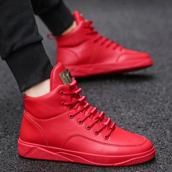 mens high top red sneakers