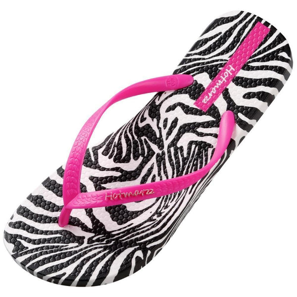 zebra flip flops