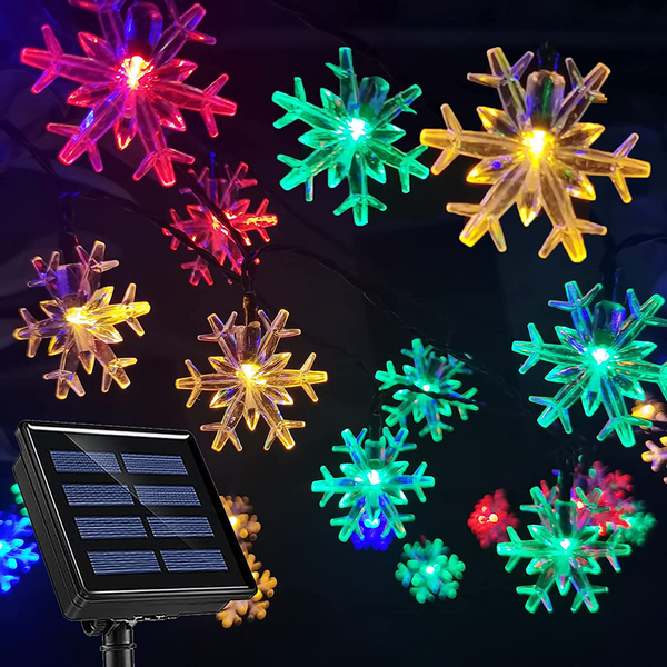 solar powered snowflake lights