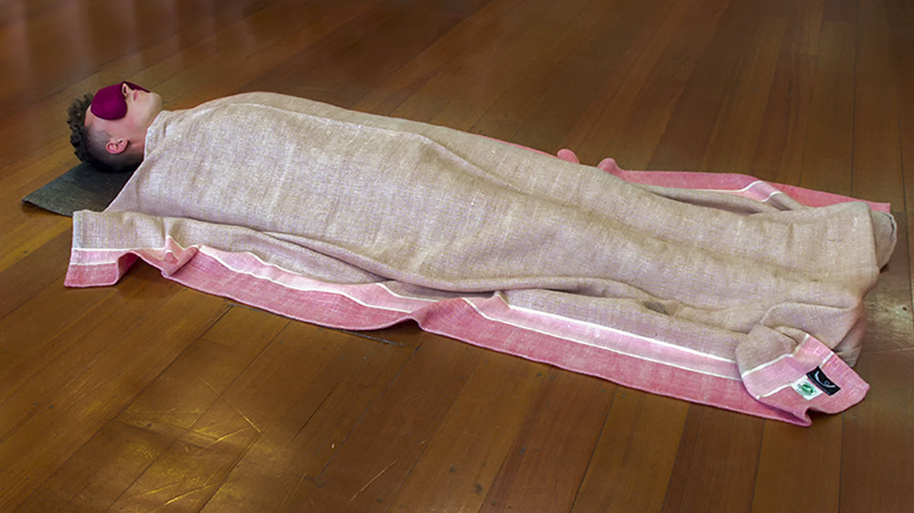Yoga Nidra with Yoga Eye Pillow and Organic Cotton Blanket