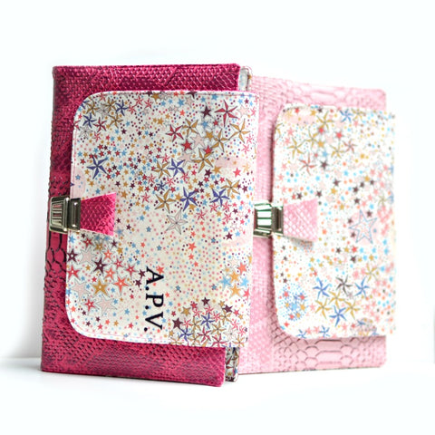 agenda 2019 simili cuir rose fuchsia liberty adelajda avec prenom initiales 