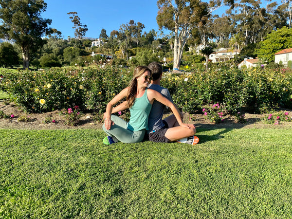 Partner Seated Twist Yoga Pose