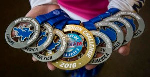 World Marathon Challenge 2016 medals. (Robin Lubbock)