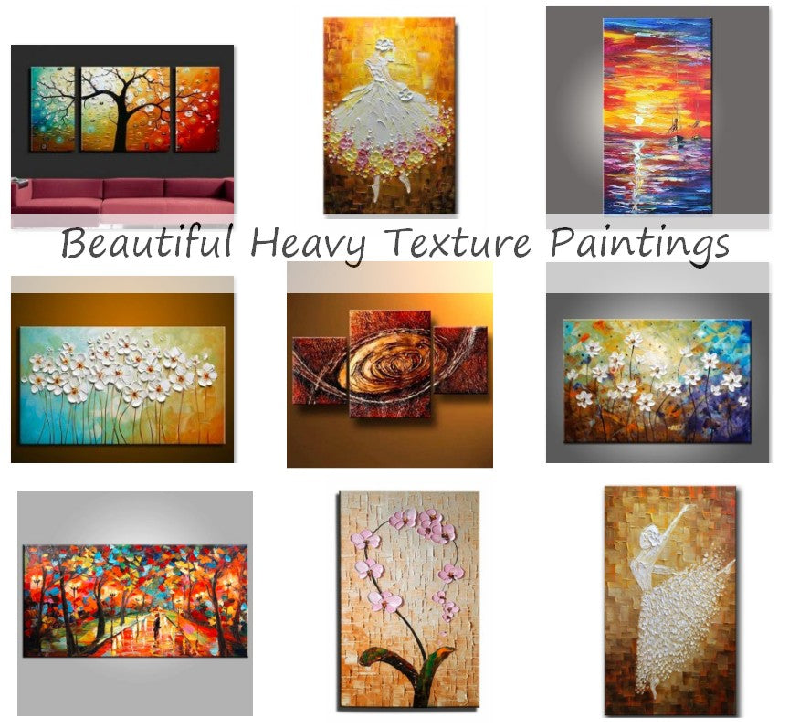 Acrylic Texture Paintings, Flower Texture Painting, Landscape Texture Wall Art Paintings, Beautiful Simple Paintings for Beginners